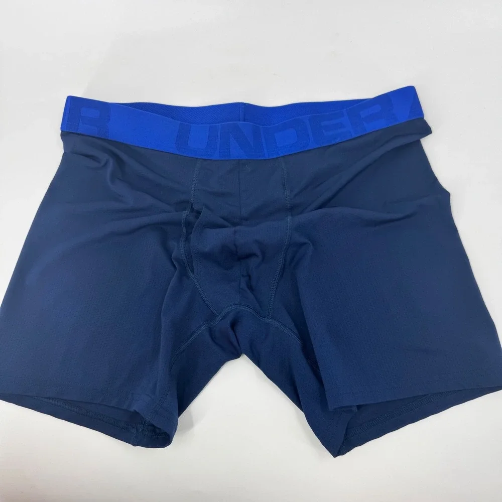 Under Armour Men Tech‎ Boxer Briefs Navy Blue Size LG